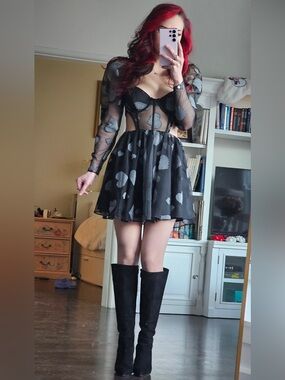 For Love And Lemons Black Long Sleeve Dress